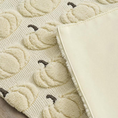 Artoid Mode Beige Soft Faux Fur Fall Table Runner 13x120 Inch | Seasonal - Image 8