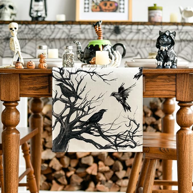 Artoid Mode 210 GSM Halloween Table Runner 13x36 Inch Home Party Decor | - Image 2