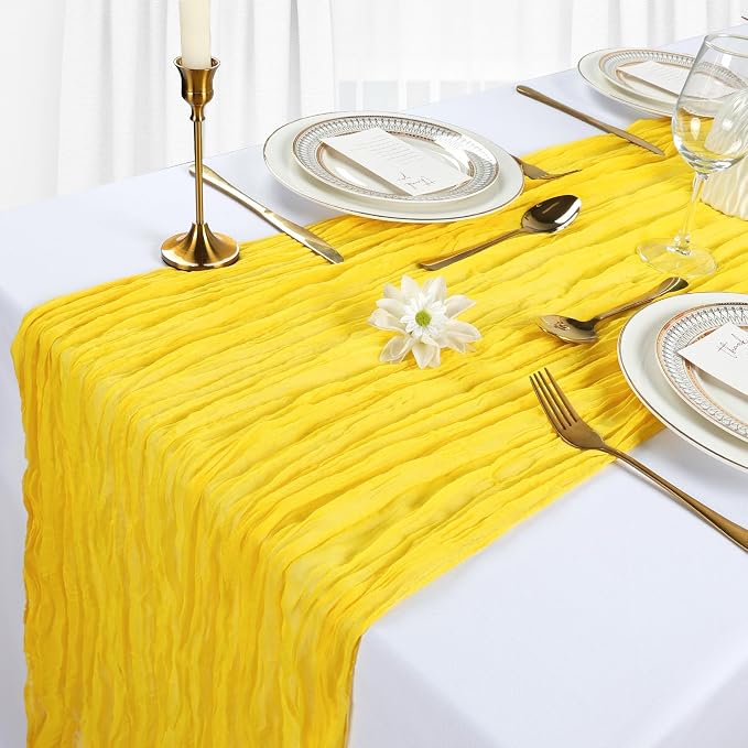 6 Pack Lemon Yellow Cheesecloth Table Runner 10Ft Gauze Cheese Cloth Table - Image 4