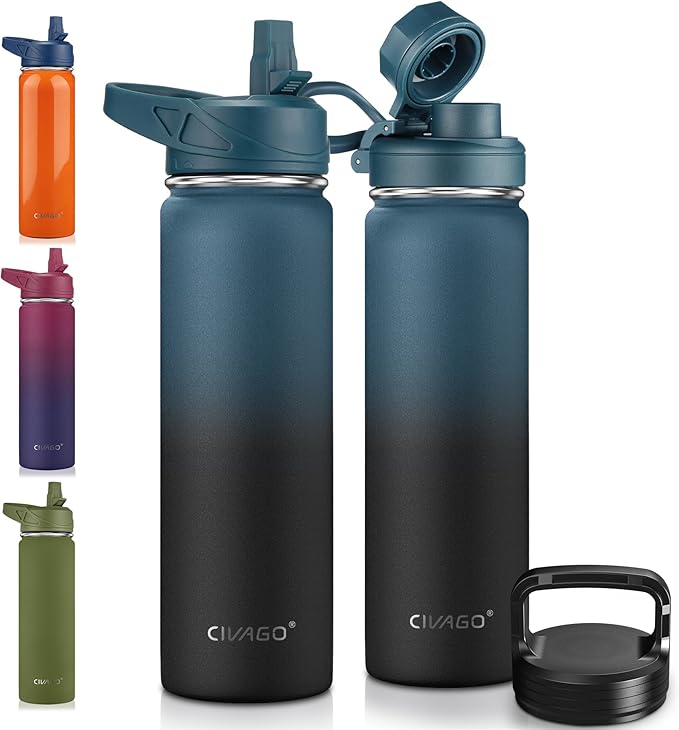 CIVAGO 22 oz Insulated Stainless Steel Water Bottle by CIVAGO