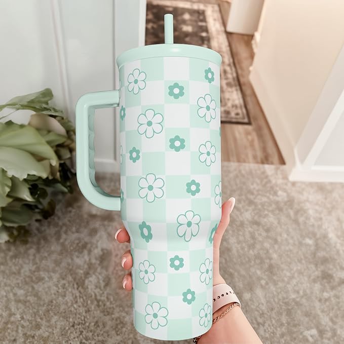 SANDJEST 40oz Daisy Flower Tumbler - Image 8