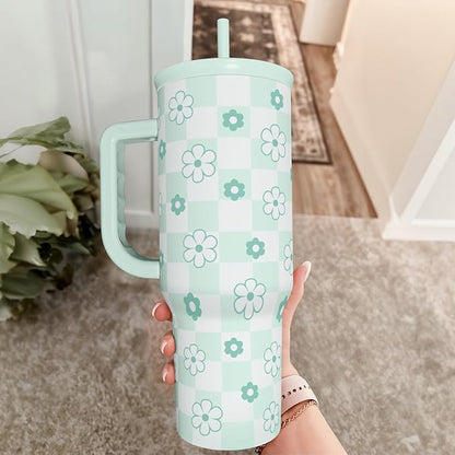 SANDJEST 40oz Daisy Flower Tumbler - Image 8