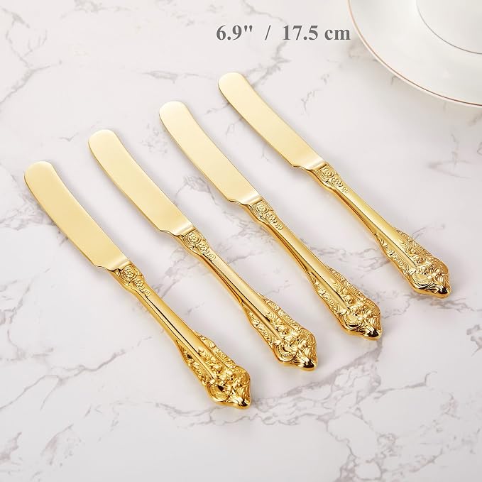 Gorgeous 4-Piece 6.9-Inch 18/10 Gold Butter Spreader Set | 18/10 Stainless - Image 3
