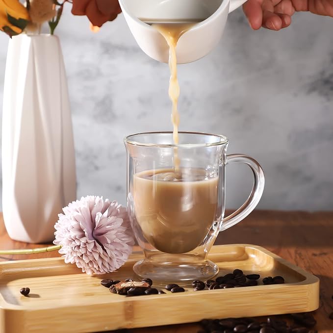 Gejoy 6 Sets Double Wall Glass Coffee Mugs - Image 4