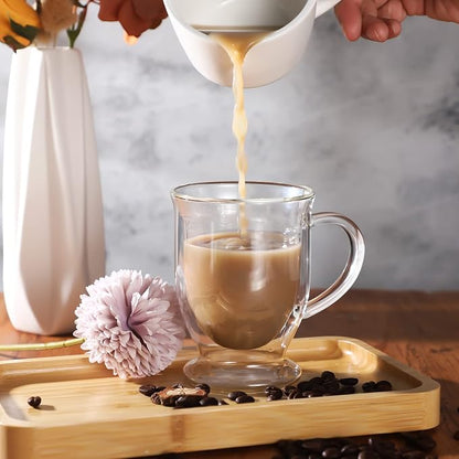 Gejoy 6 Sets Double Wall Glass Coffee Mugs - Image 4