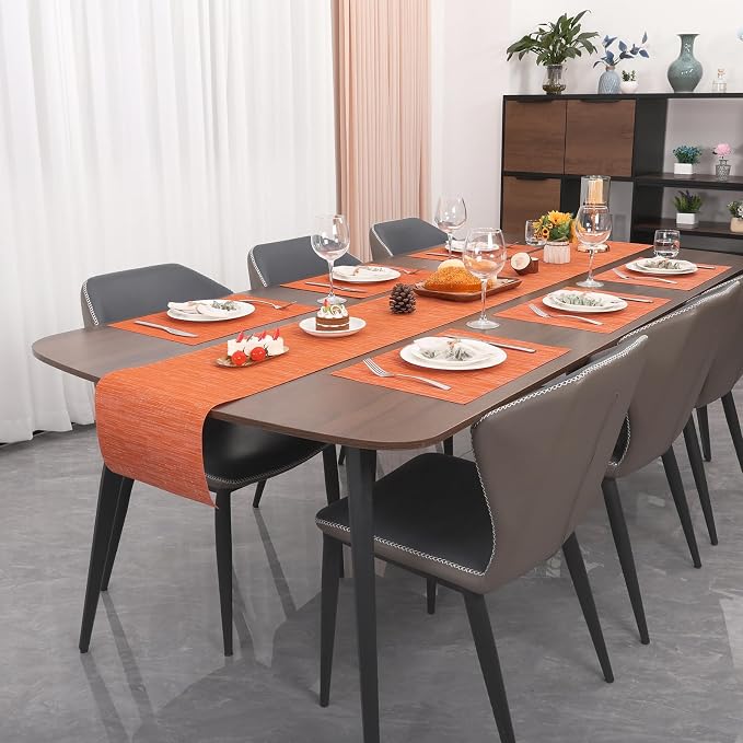 Myir JUN Orange Table Runner Home Decor Dining Table Runners | Vinyl Table - Image 4