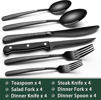 EWFEN 24-Piece Black Silverware Set - Image 2