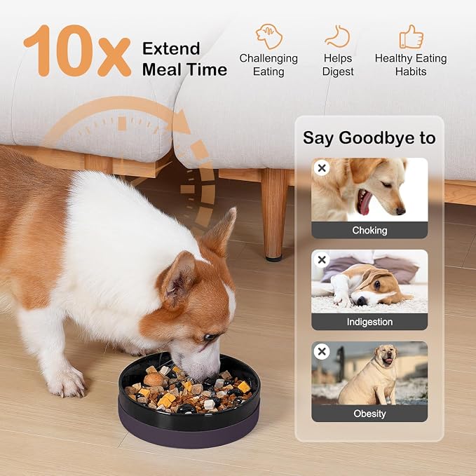 Sted Ceramic Slow Feeder Dog Bowls - Image 3