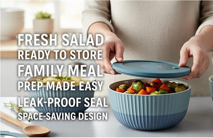 Mixing Bowls with Airtight Lids – 8 Piece Nesting Kitchen Set – BPA-Free, Leak-Proof & Stackable – Dishwasher, Microwave & Freezer Safe