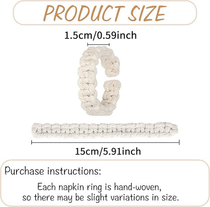 Meplait Napkin Rings Set of 12, Boho Napkins Holders Ring - Image 7