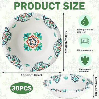 30 Pcs Paper Bowls 8 oz, Disposable Small Paper Bowls, Soak Proof, Cut Proof - Image 2