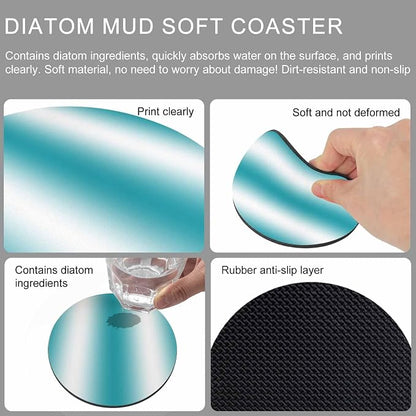 Ombre Turquoise Coasters Set of 4, Modern Minimalist Geometric Gradient Color - Image 9