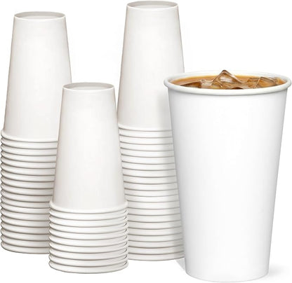 GUSTO 16 oz Disposable White Paper Cups Hot Coffee Cups | Eco-Friendly Material by GUSTO