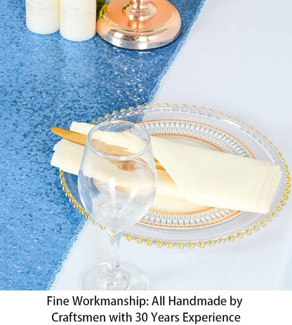 ShiDianYi Baby Blue Sequin Table Runner - Image 3