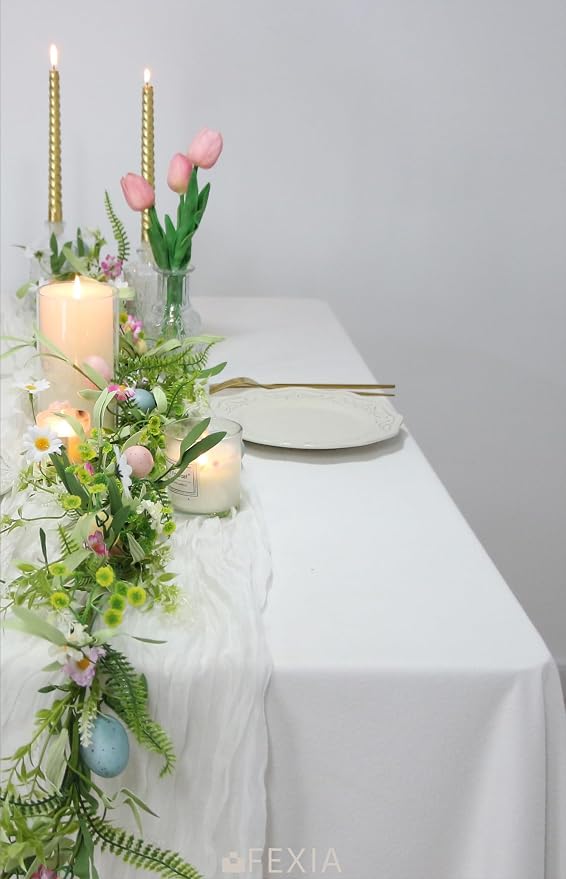 White Cheesecloth Table Runner Wedding Bridal Decorations Boho Decor | 35x120 - Image 6
