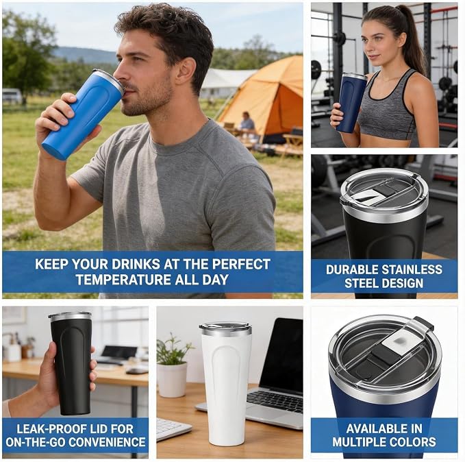 32 oz Insulated Stainless Steel Coffee Tumbler - Image 2