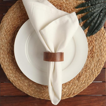 Handmade Acacia Wooden Napkin Rings Set of 12, Wood Napkin Holders - Image 5