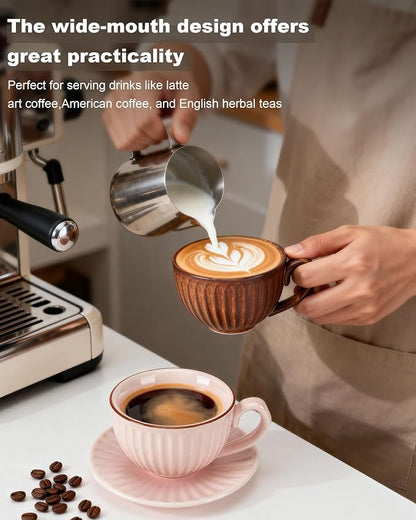 Vintage Design 11 oz Ceramic Latte Art Cappuccino Barista Cup - Image 4