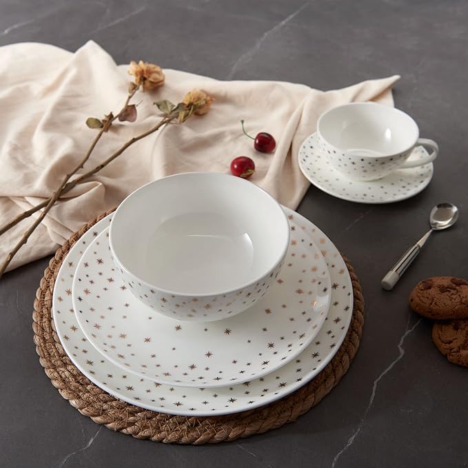 Mikasa Millie Gold Metallic Set of 4 Dinner Plates, 10.5 Inch - Image 4
