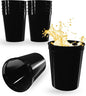 PartyPrints 10 Pack 16 oz Black Reusable Blank Plastic Cups, Stadium Cups Bulk by PartyPrints