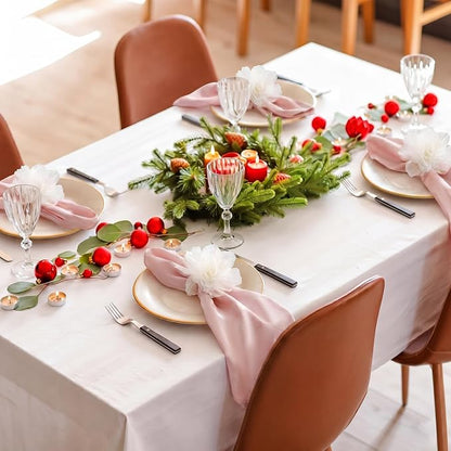Flower Napkin Rings Set of 12 Wooden White Mesh Flower Handmade Napkin Holders - Image 5