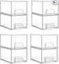 Vtopmart 8 Pack Small Clear Stackable Storage Drawers,Acrylic Bathroom Makeup Organizer,Plastic Storage Bins For Vanity, Undersink, Kitchen Cabinets, Pantry, Home Organization