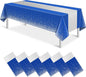 6Pcs Blue and Silver Tablecloth Party Decorations, Plastic Royal Blue Table by MASHAN