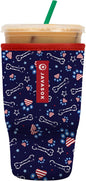 Sok It JavaSok Iced Coffee & Cold Soda Insulated Neoprene Cup Sleeve (Patriotic Paws, Large: 30-32oz)