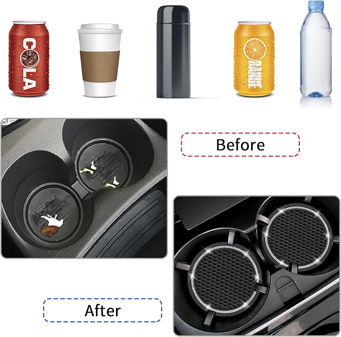 Car Coasters, 4 Pack Universal Vehicle Bling Car Coaster, COCASES Crystal - Image 4