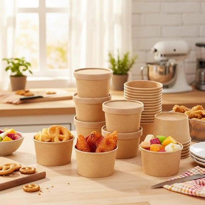 Fulmoon 100 Pack Paper Soup Containers - Image 3