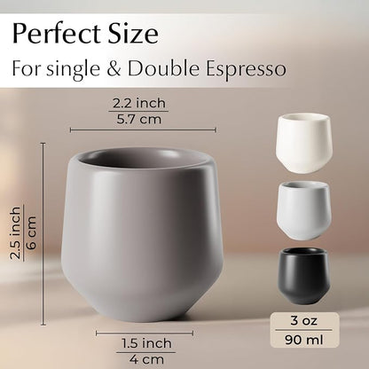 MIAMIO - Espresso Cups Set of 4, Ceramic - Luxe | Ceramic espresso cups - Image 3