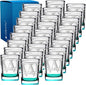 Personalized Square Shot Glasses Set of 25 Teal Bottom 2oz Engraved Initial and Name Custom Gifts, Weddings, Birthdays, Party, Event, Decorations