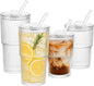 Ribbed Glass Tumbler Drinking Glasses by JUNDRUM