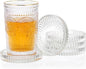JUXYES Set of 5 Heat-Resistant Clear Glass Coaster by JUXYES