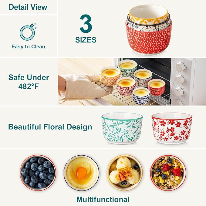 vancasso Selene 8 Oz Porcelain Ramekins Set of 6 - Image 8