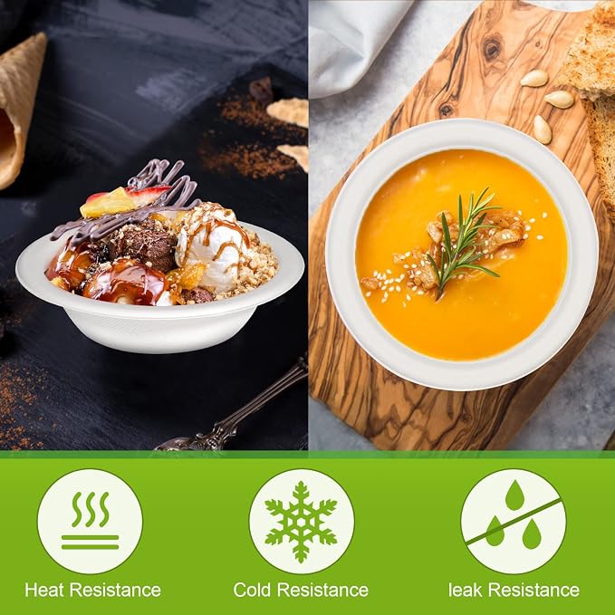 greensight 12oz Paper Bowls Disposable, 200 Pack Compostable Soup Bowls | - Image 4