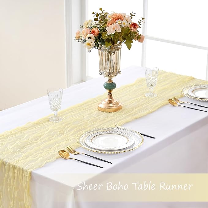 Yellow Cheesecloth Table Runner Summer Halloween Christmas 10Ft Cheese Cloth - Image 6