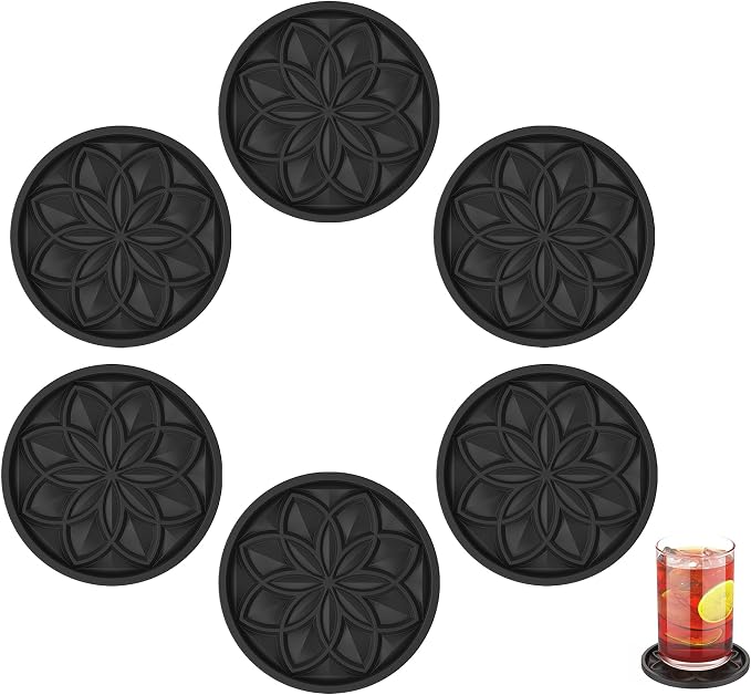 HFHOME Silicone Coasters Set for Drinks by HFHOME