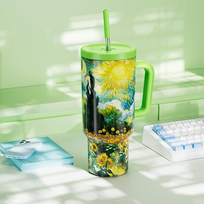 Meoky 40 oz Tumbler with Handle and Straw: Stainless Steel Insulated Tumbler - Image 7