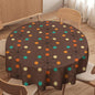 Mid Century Boho Round Tablecloth, 50s Mid Century Modern Geometric Pattern Tablecloth for Home Party Dining Room Kitchen Decor 36Inch(90cm)