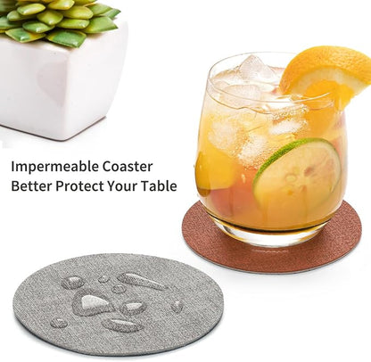 Faux Leather Drink Coasters - Image 2