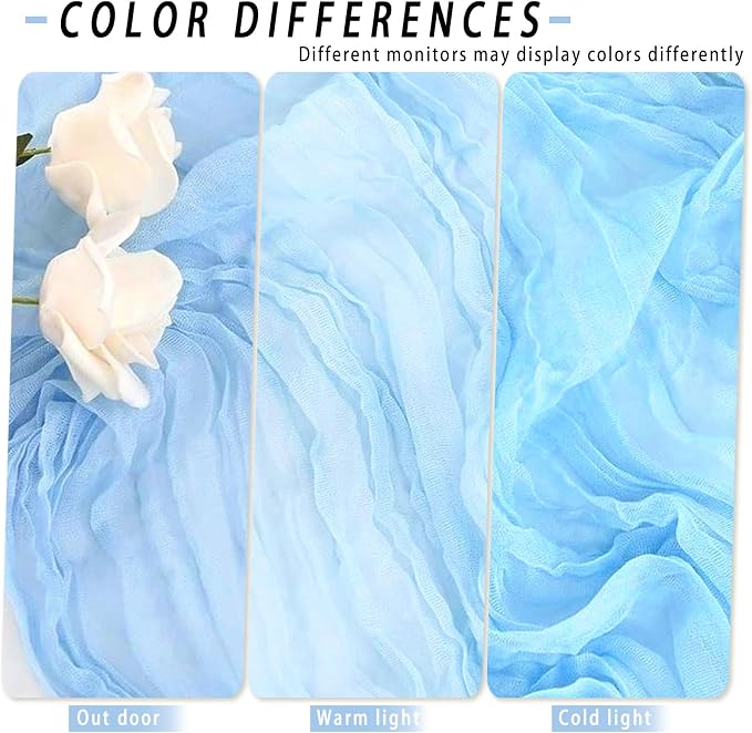 8 Pack LightBlue Cheesecloth Table Runner 17x108 inch Boho Gauze Cheese Cloth - Image 6