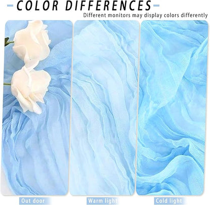 8 Pack LightBlue Cheesecloth Table Runner 17x108 inch Boho Gauze Cheese Cloth - Image 6