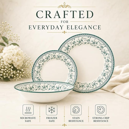 Royal 12-Piece Porcelain Dinnerware Set - Image 4