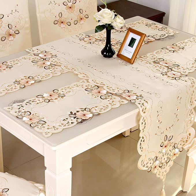 Luxury Table Runners Embroidered Polyester Table Linens - Image 7