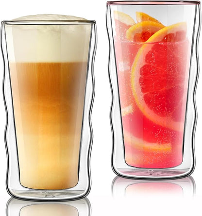 Joeyan Double Walled Insulated Tumbler, 15 oz Beer Cocktail Glass Cups Highball by JoeyanHousehold