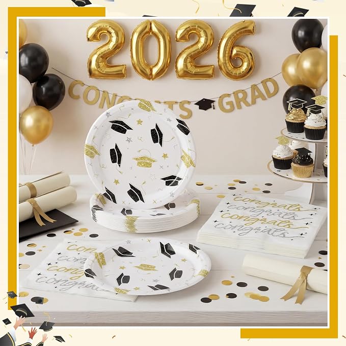 NatNarr Graduation Plates And Napkins, Class Of 2026, 25 6.5 In Napkins - Image 4
