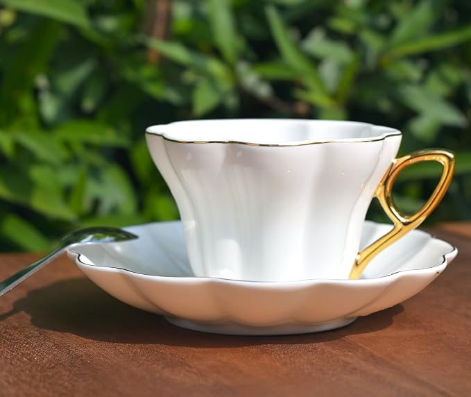 British Coffee Cup 3 Piece Set（6.8oz） Household Fashional Tea Cup - Image 3