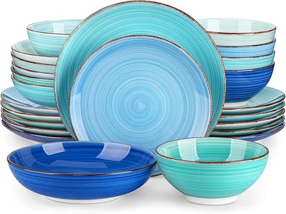 vancasso Bonita Stoneware Dinnerware Sets, 24 Pieces Dishes Set by vancasso
