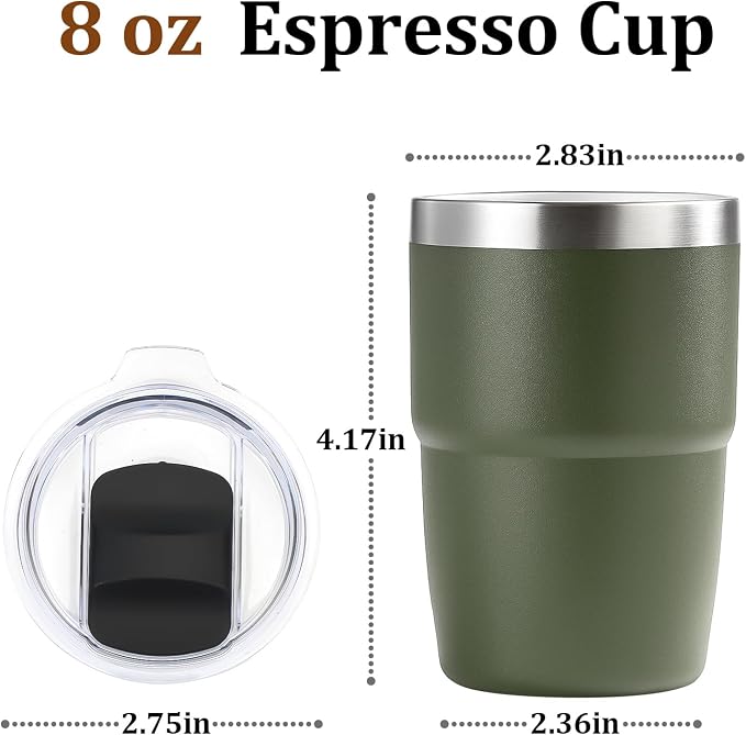 Zenbo 8 oz Stackable Espresso/Coffee Cups - Image 6